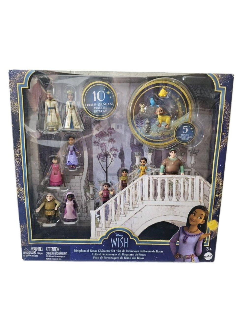 Disney Wish Kingdom of Rosas Character Set Doll Figures Playset 10+5 Ages 3+